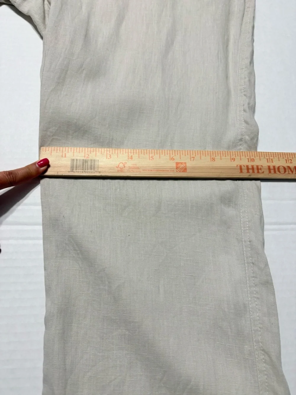 Men's Bruno New York Beige Linen Relaxed Fit Drawstring Casual Pants Pockets M